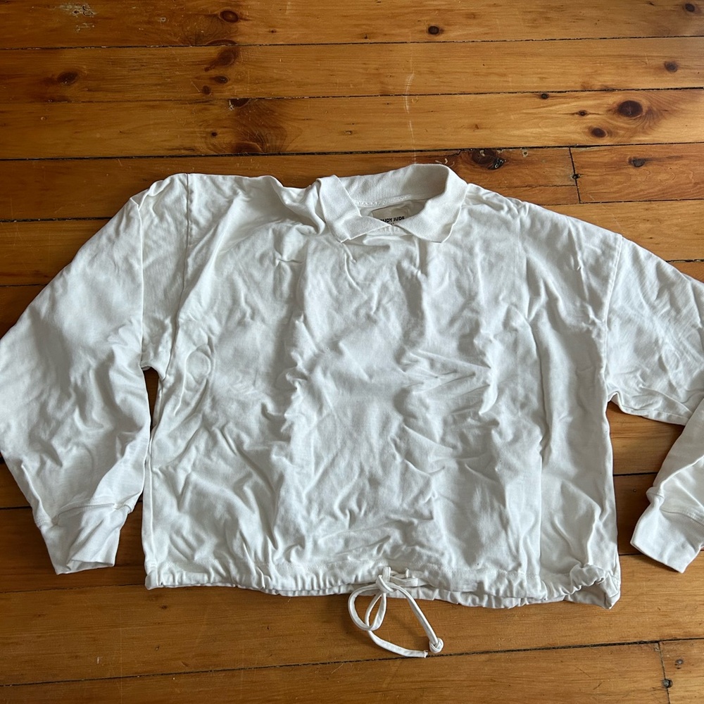 Rudy Jude The Peter Shirt Organic Cotton xs white collared drawstring - Picture 2 of 9